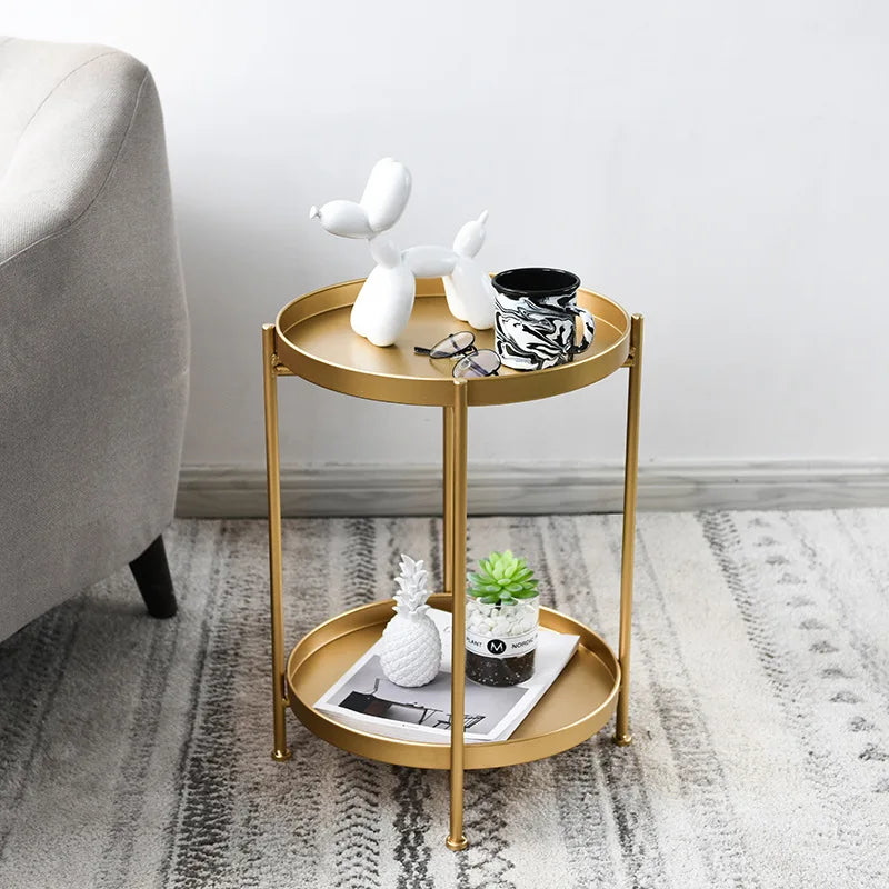 Iron Double Layer Tea Table