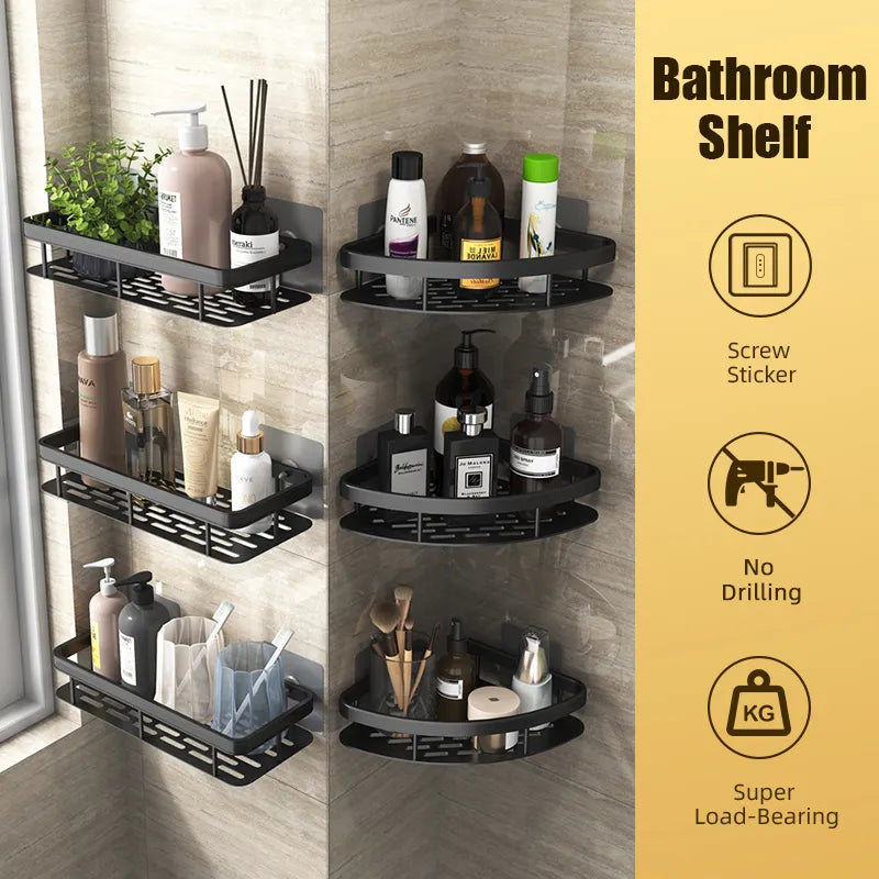 Wall Mounted Bathroom and Kitchen Storage Rack.