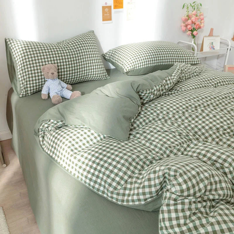 Checkerboard Print Duvet Set