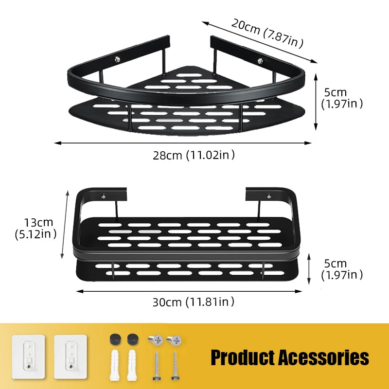 Wall Mounted Bathroom and Kitchen Storage Rack.